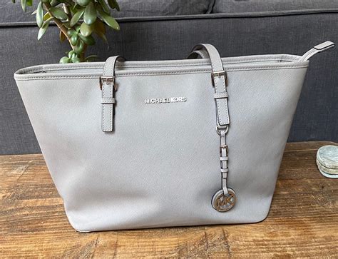 light grey michael kors bag|Michael Kors grey tote bag.